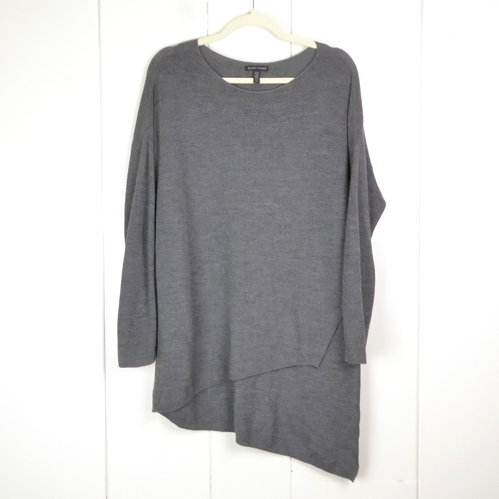 Eileen Fisher Sweater Womens SZ S Merino Wool‎ High Low Hem Relaxed Cozy Casual